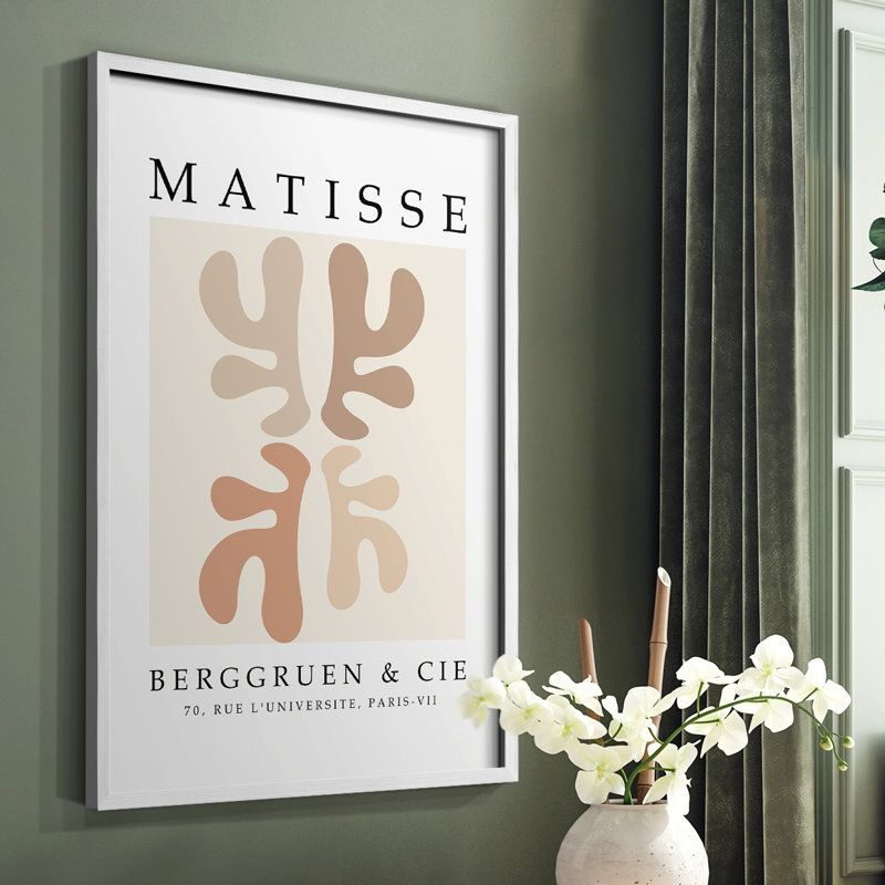 Matisse CECXLV III, reproduction d'art encadrée - bois massif, Blanc, H 10 po x l 8 po