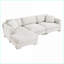 Canapés modulaires pour salon, appartement, bureau - Canapé 4 places en forme de L moderne avec méridienne surdimensionnée | Gris clair | Chenille-50342703