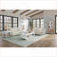 Table basse blanche transitionnelle décontractée avec 2 tiroirs de rangement Roulettes pour le salon, peu encombrantes