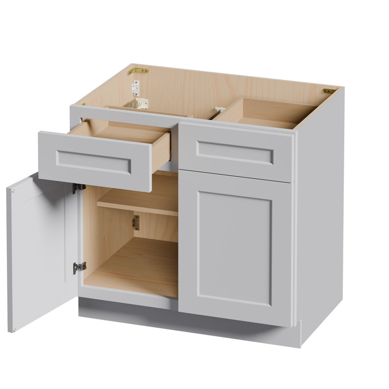 Armoire de base - prête à assembler, idéale pour le rangement dans la cuisine, la buanderie et la salle de bain (l 36 po x H 34,5 po x P 24 po)