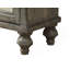 Console 48 po gris patiné avec portes en miroir, 2 tiroirs et tablette de rangement ouverte pour le salon du vestibule