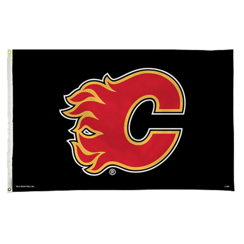 Drapeau maison en polyester canucks, Calgary Flames, H 36 po x l 60 po