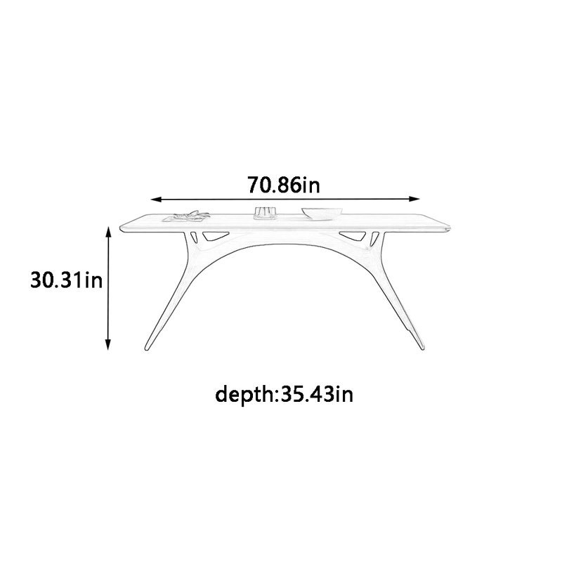 Table de salle à manger moderne, H 30,31 po x L 70,86 po x l 35,43 po