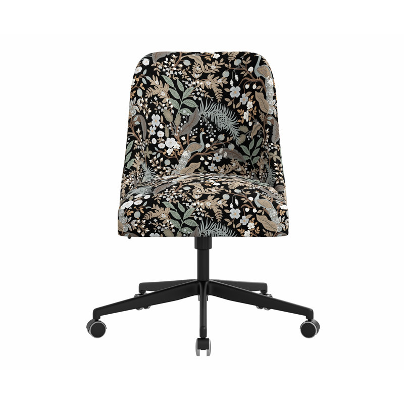 Chaise de bureau Brynn, Lin noir RPC Peacock, Noir