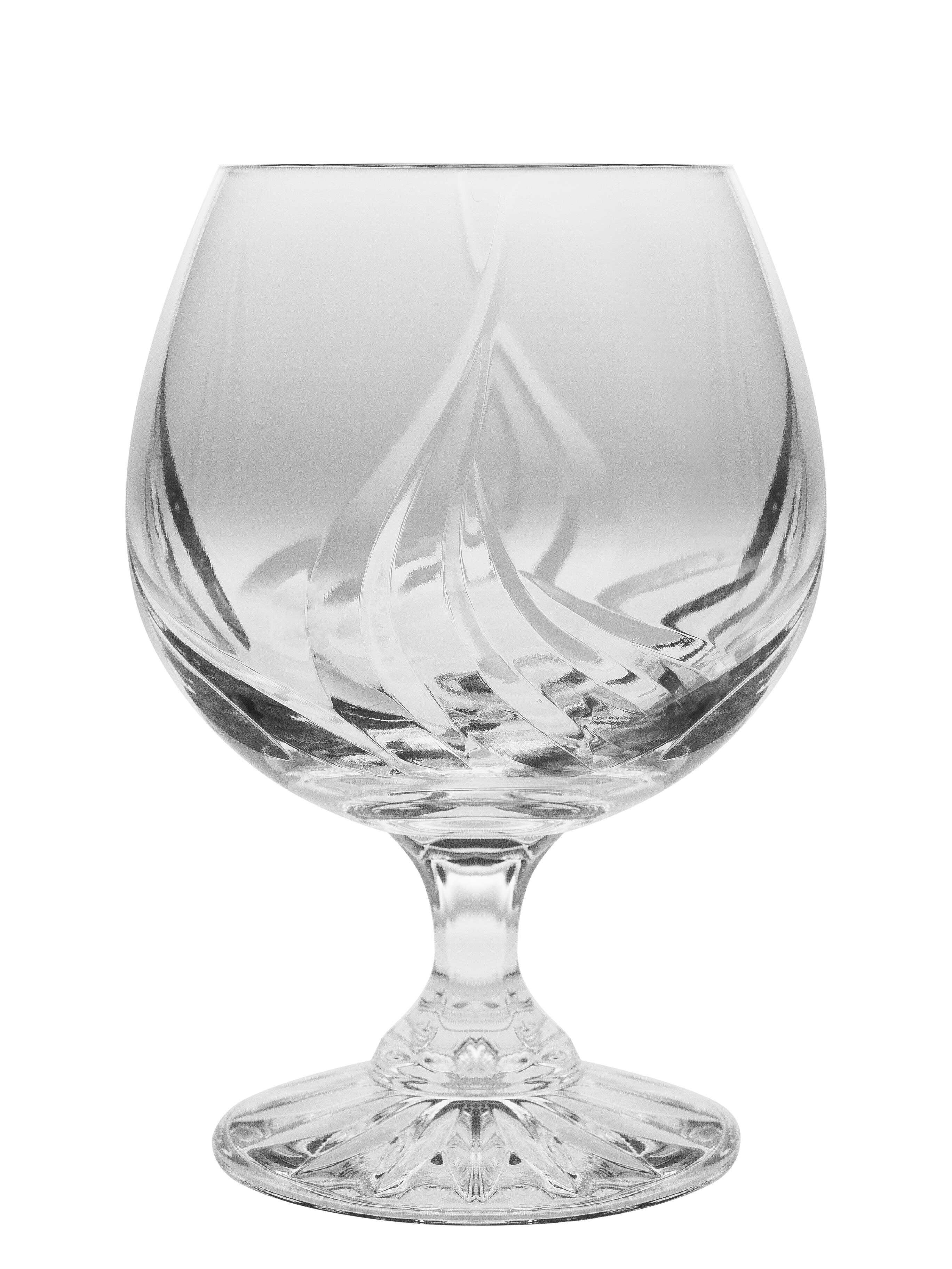 Cut crystal brandy glasses - set of 6pcs - Height 11cm/250ml