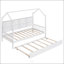 Lit simple en bois avec lit gigogne-155476562