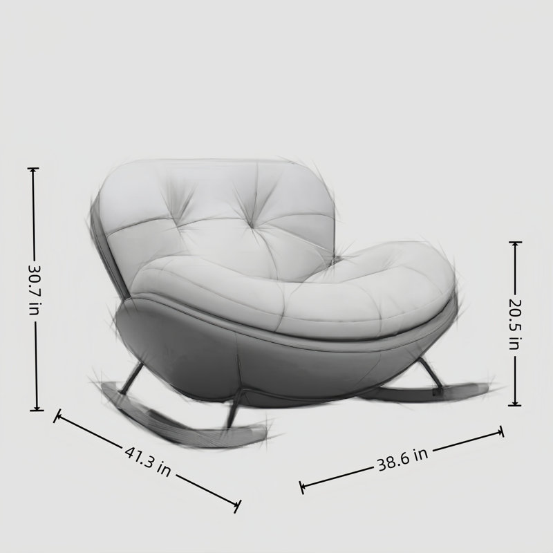 Upholstered Rocking Chair, Off White/Brown