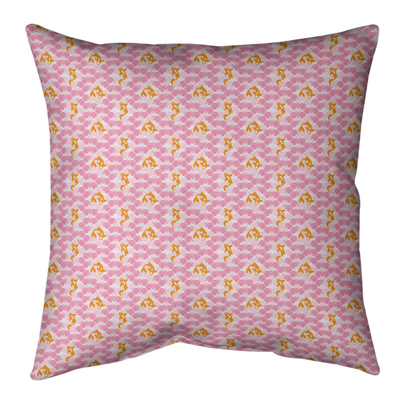 Housse de coussin en polyester Katelyn Elizabeth, 14 po x 14 po, Pas de bourre, Rose