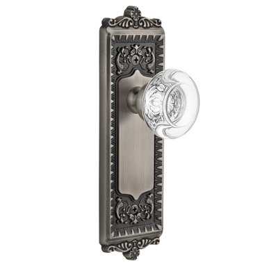 Grandeur Windsor Plate Single Dummy with Bordeaux Crystal Door Knob