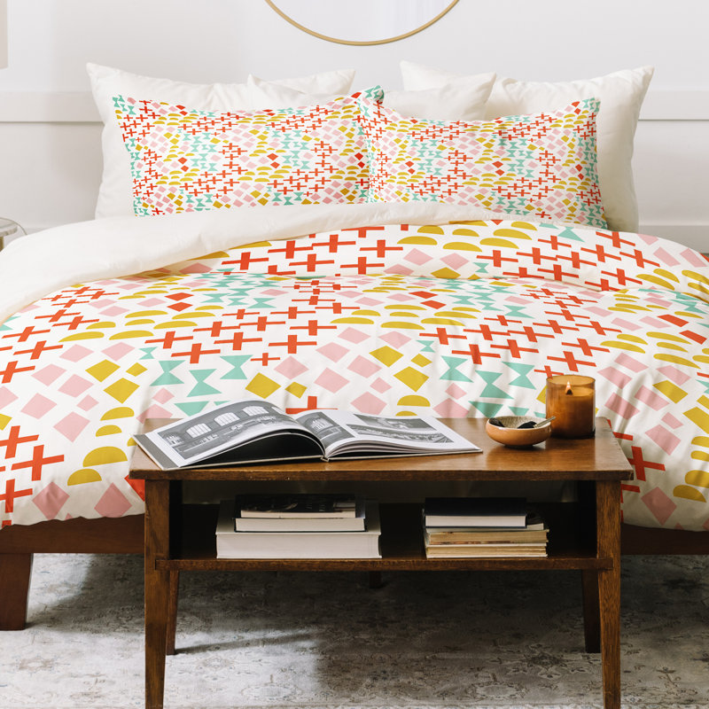 Modern & Contemporary Geometric Shapes Duvet Cover, Twin