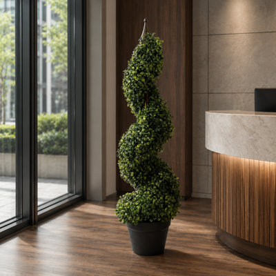 90cm Faux Boxwood Topiary in Pot Liner