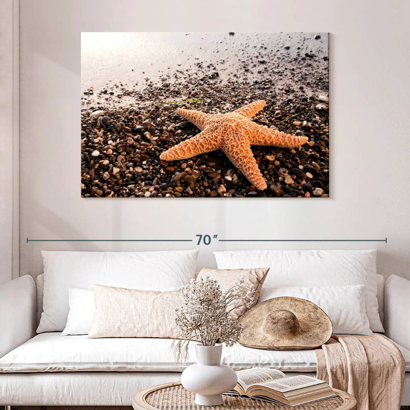 Étoile de mer orange Brampt, H 32 po x l 48 po