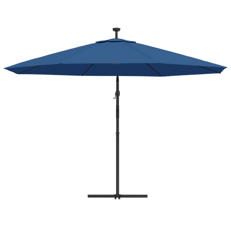 Gurganus 350cm Lighted Market Parasol, Azure Blue