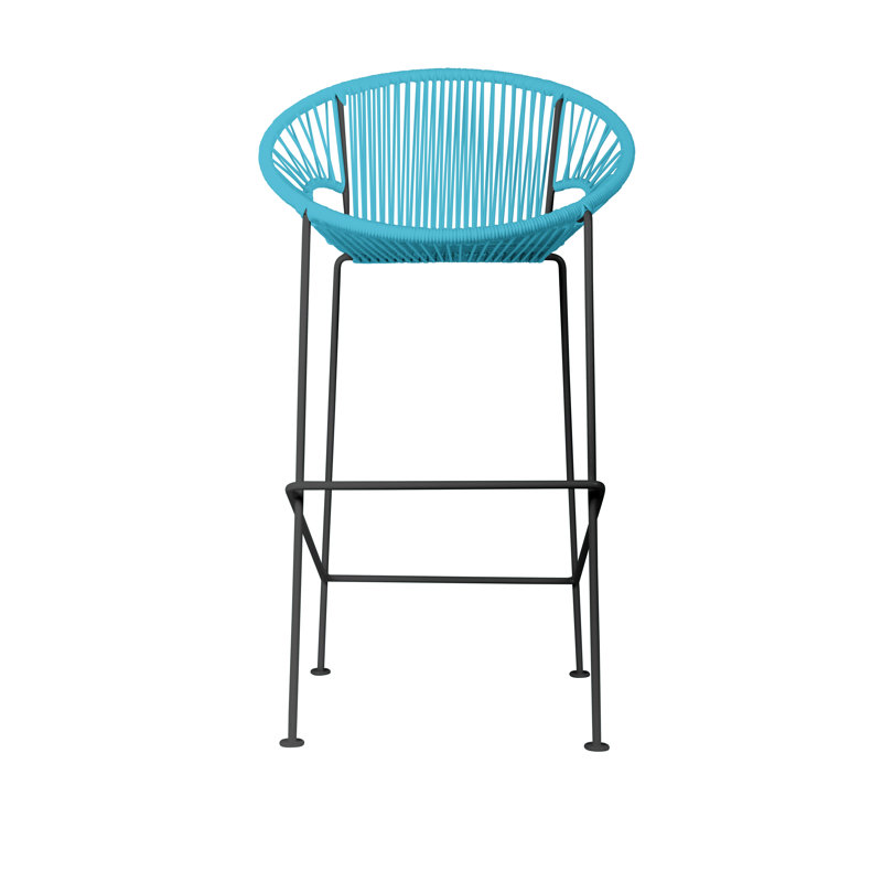 Tabouret de bar Alaena Puerto, Noir, Bleu