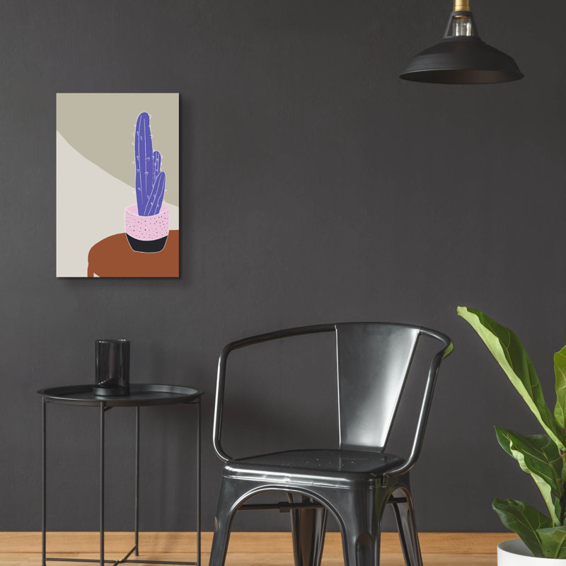 «Cactus On A Pot Hot and Cold Trend» par Sabrina Balbuena, art mural en verre acrylique, H 24 po x l 16 po