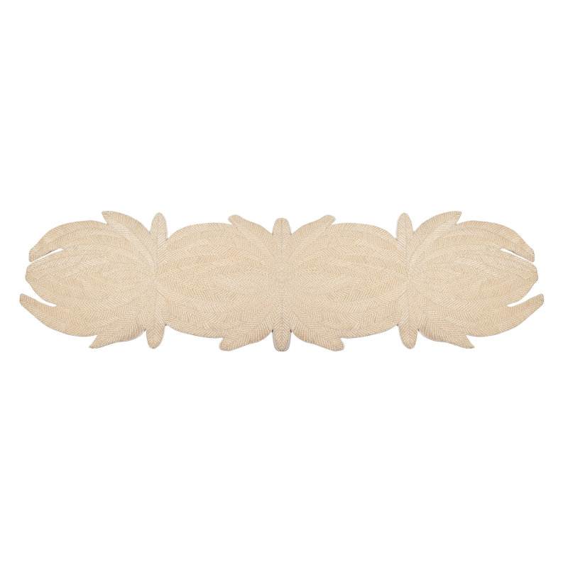 Peacock Hand Beaded Runner, Ivory