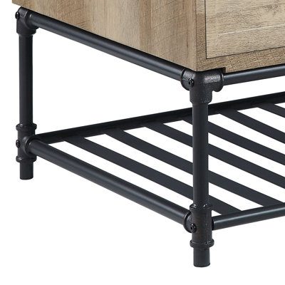 Table basse en chêne et gris sable