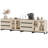 4 In 1 Modern Dresser With Glass Doors And 6 Drawers,Storage Cabinet With Adjustable Shelves, Chest Of Drawers-99549027