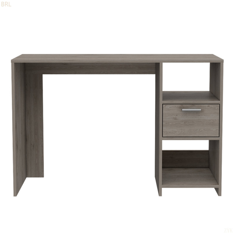 2-Shelf 1-Drawer Writing Desk, Gray