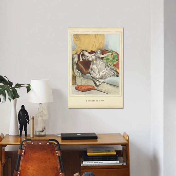 « rétro femme ad ii », impression sur toile, H 60 po x l 40po x P 1,5 po, Toile tendue, Pas de tapis