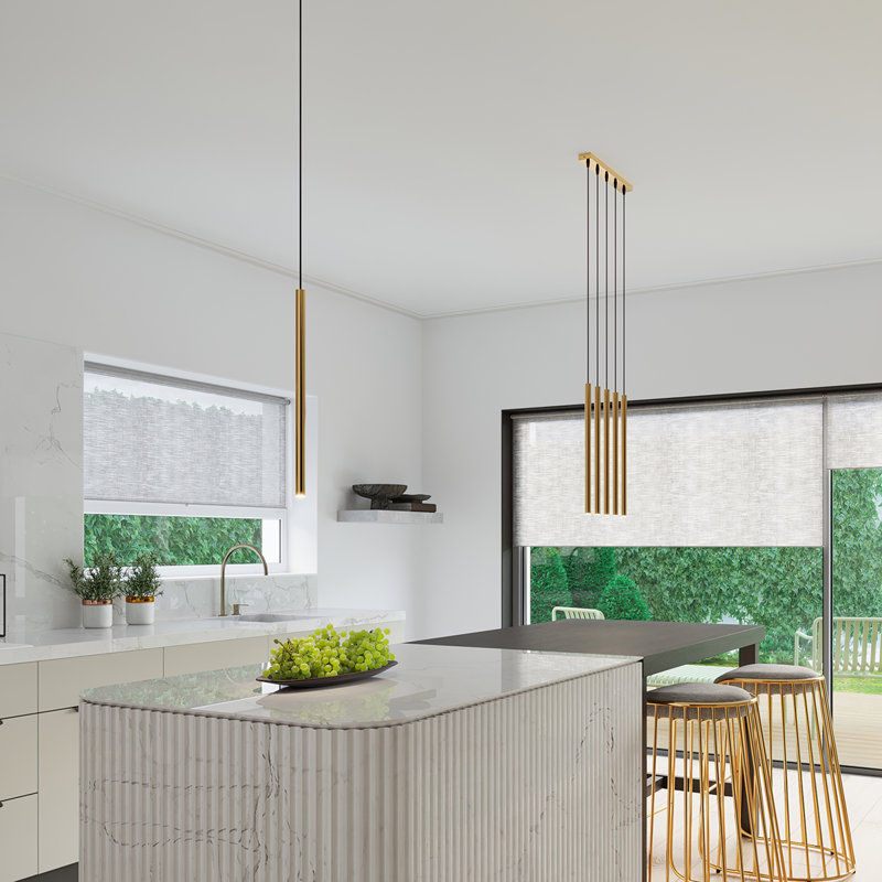 Berthile - Light Pendant, 5 Lights, Gold, 52cm W x 9cm D