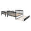 Lit superposé gris avec configuration simple au-dessus d'un lit double, gigogne et rangement pratique, compartiments utiles-1143720619-1143720622