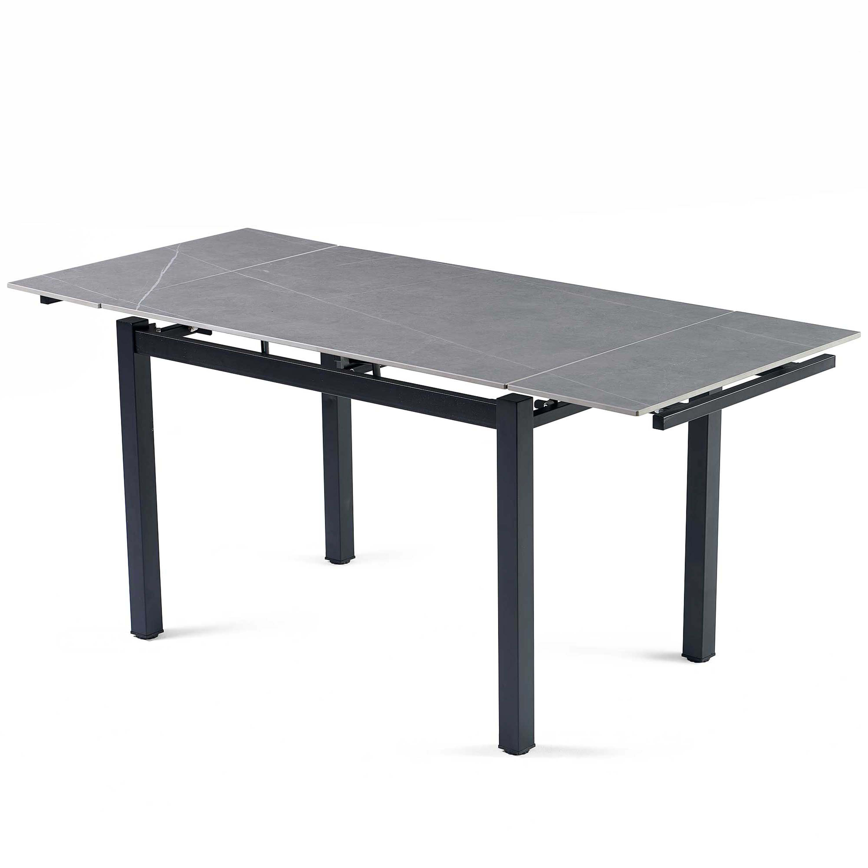 Latitude Run® Grey Ceramic Rectangular Expandable Dining Room Table For ...