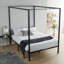 Volare Metal Industrial Four-Poster Bed Frame-1740867190