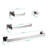 Brushed Nickel Bathroom Hardware - 4 Piece. Fashionable For & Shower. Stainless Steel, Corrosion Resistance, Rust-, Scratch-. Wall Mounted, Easy To Install 4 Nickel. Contemporary Bathrooms Wardrobes.-924607400