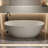 69 - Inch Freestanding Orange Soaking Tub, Solid Surface, Resin Stone, Quick Installation Surface Soaker, Stone Construction, Comfortable For Bather