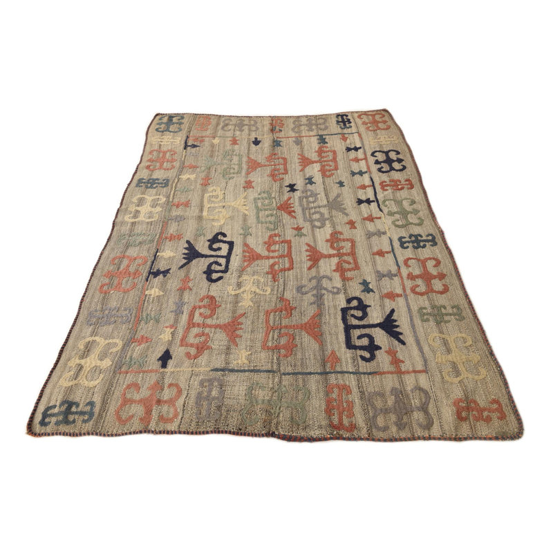 5 Ft Rectangle Perry Gray Brown Rug