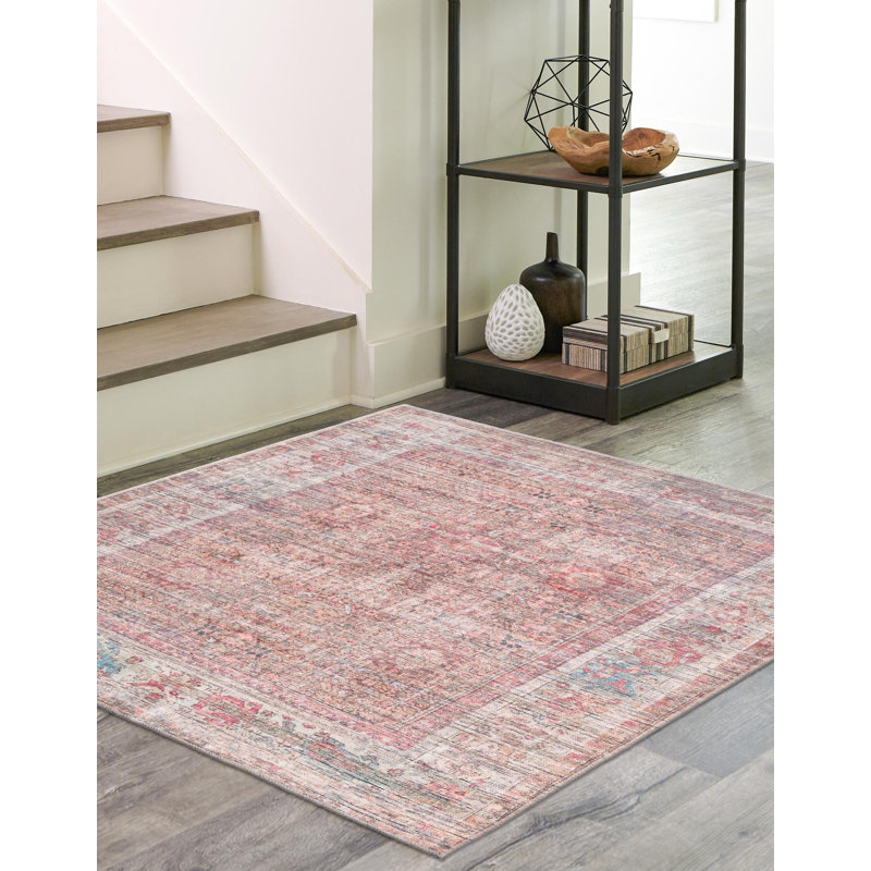 Engen Washable Oriental Indoor Rug, Square 7'3" x 7'3"