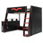 Full Size Wood Loft Bed with Desk, Adjustable Table, Storage Shelves, RGB LED Light, Space-Saving Loft Bed Frame, Red-434342468