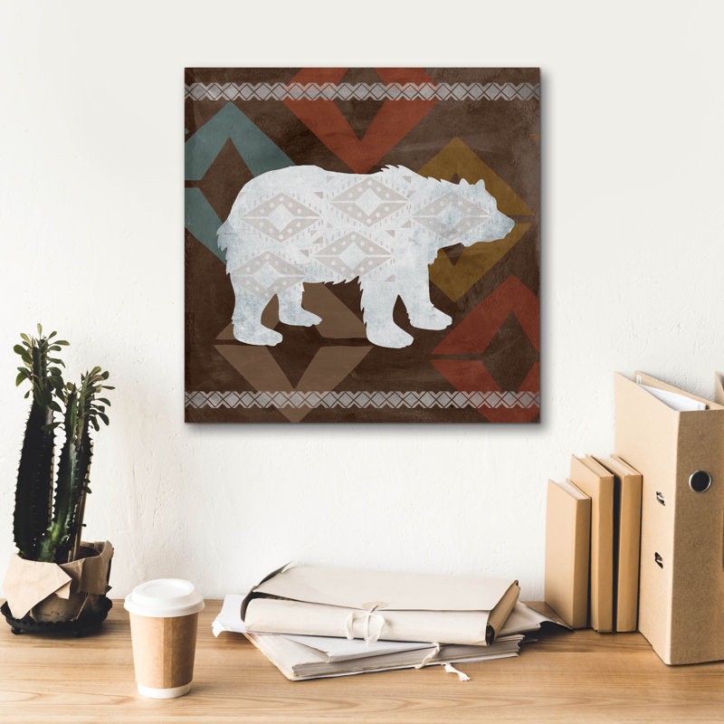  «Bear 2» par Erin Clark, art mural sur toile, 37 po x 37 po, H 18 po x l 18 po x P 0,75 po