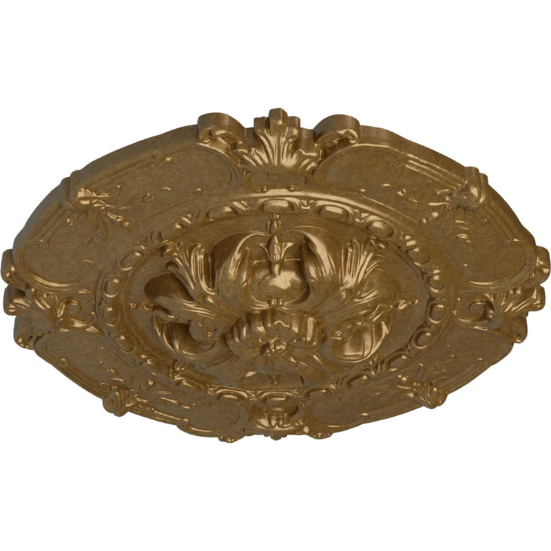 Médaillon de plafond Endurathane Plymouth, DE 16 3/4 po x P 1 3/8 po (convient aux auvents jusqu'à 1 5/8 po), fini craquelé Americana peint à la main