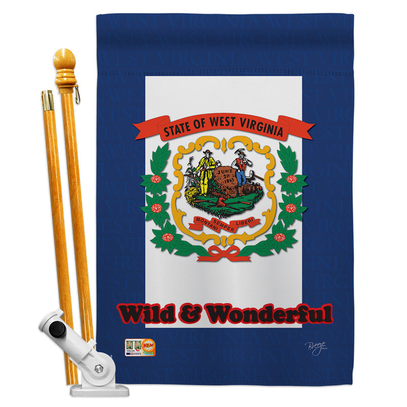 Double Sided 40'' H x 28'' W Polyester Flag Set