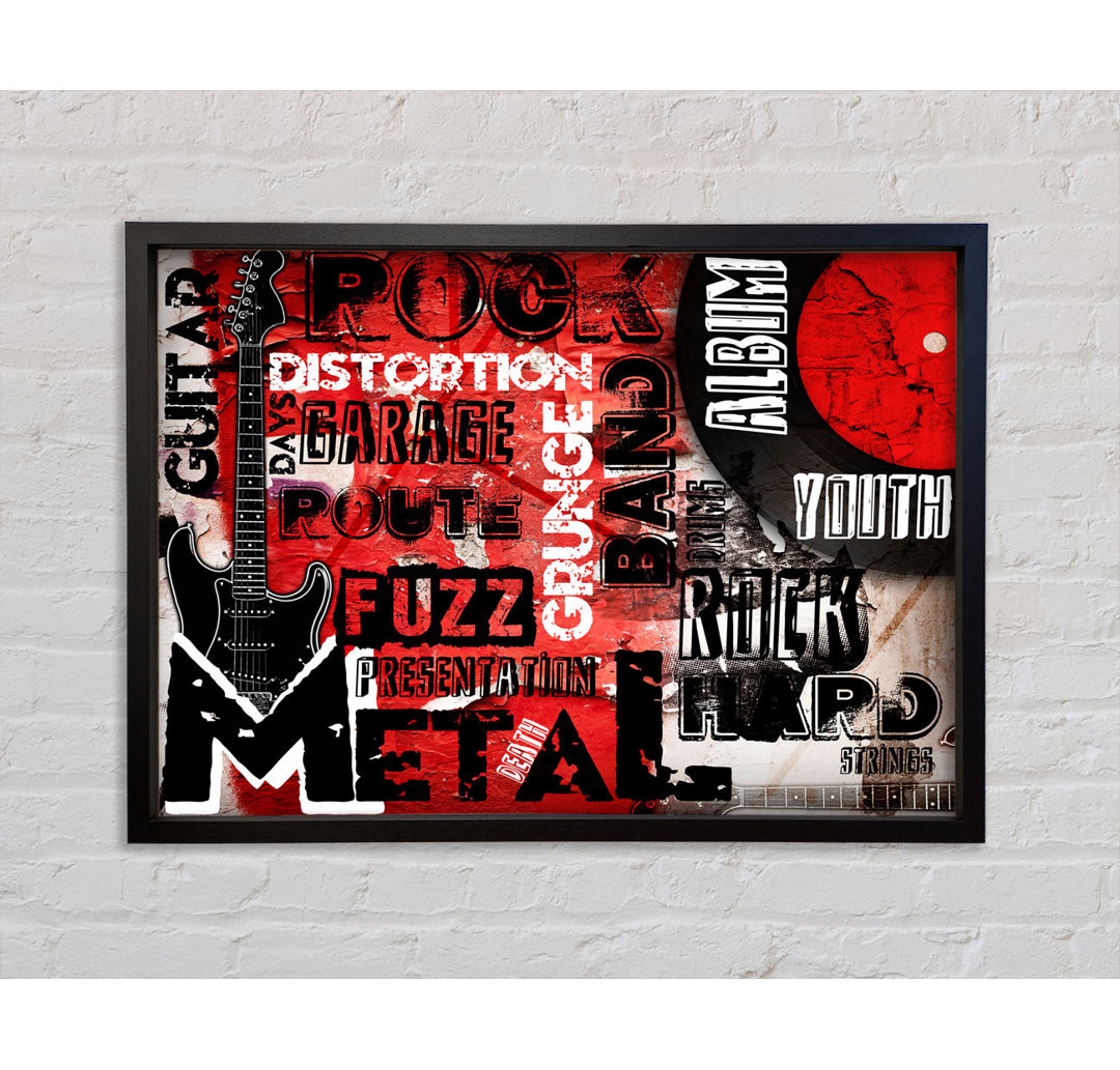 Rock Anthem - Einzelner Bilderrahmen Typografie auf Leinwand