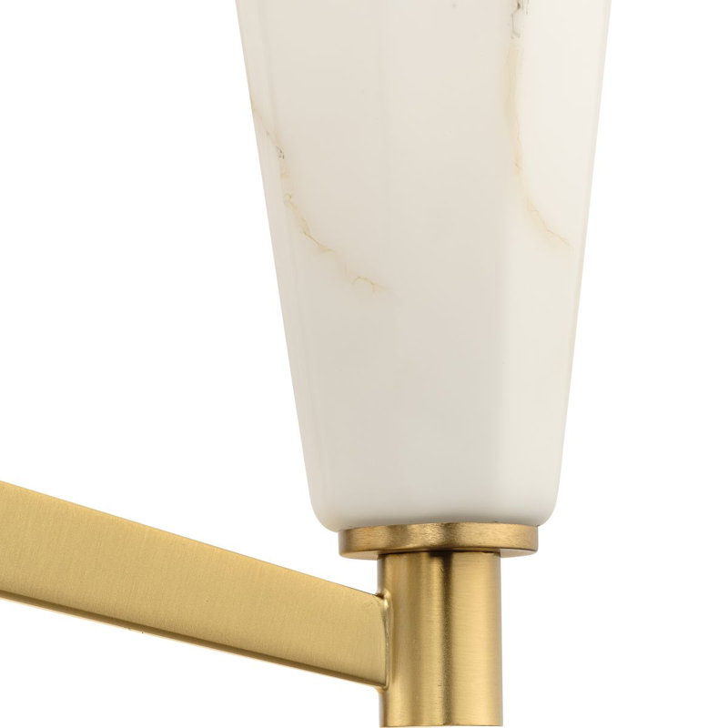 Lustre de luxe moderne à six lumières, Bronze brossé