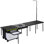 Cuisine mobile extérieure, boîte de camping multifonctionnelle portative avec roulettes, station de cuisson intégrée tout-en-un avec poêle coupe-vent, organisateur de rangement de tables pliantes, noir