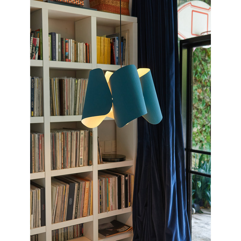 Luminaire suspendu unique à 1 lumière Camila, Bleu