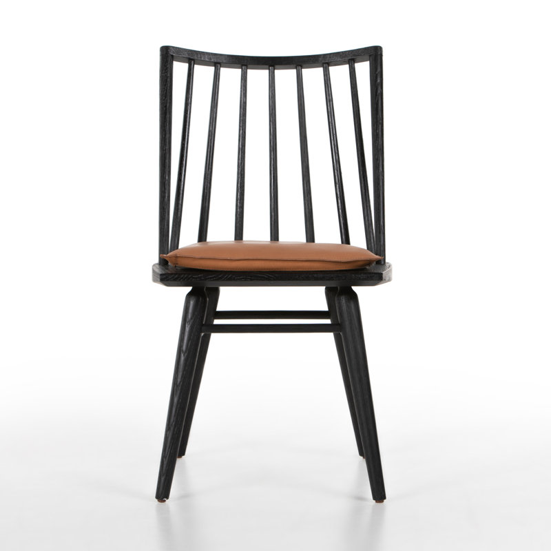 Lewis Windsor Solid Wood Stool, Sandy Oak, Brown/Sheepskin, Counter Stool (25" Seat Height)