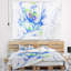Tapisserie spirale abstraite de couleur bleue bouclée-28497305