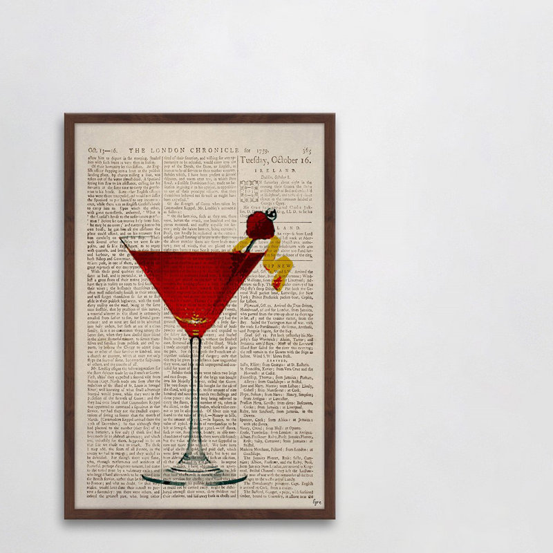 «Raspberry Martini» par Eyre Tarney - Reproduction d'art graphique sur papier encadré, H 18 po x l 12 po x P 1,5 po