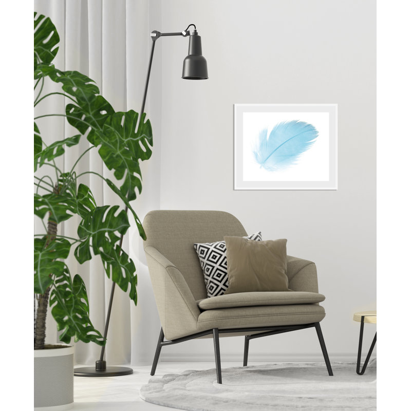 Feder - Single Picture Frame Print, Aqua