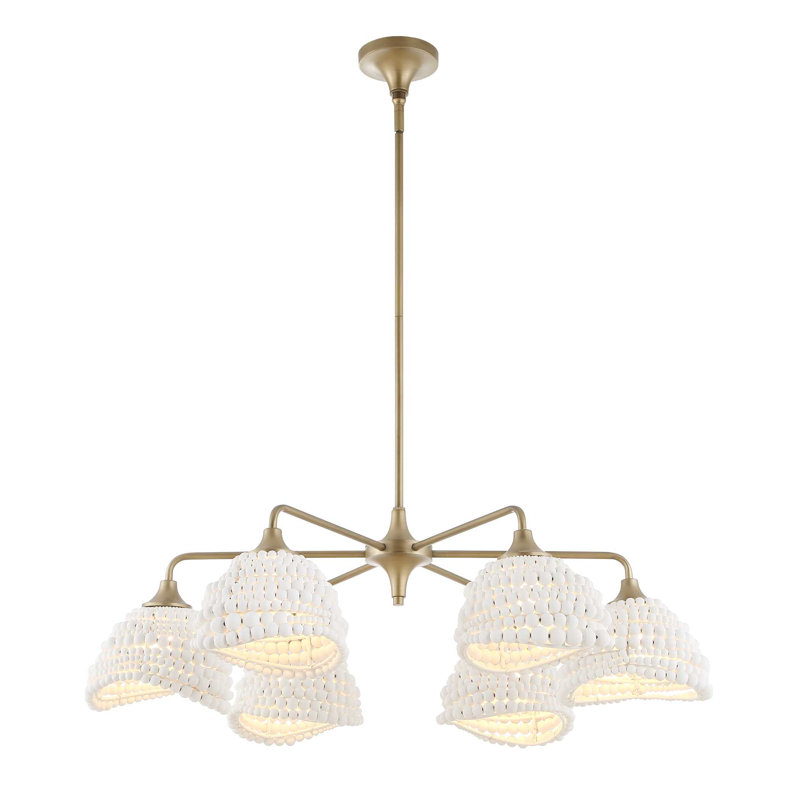 Uttermost Biddeford 6 Light White Beaded Pendant