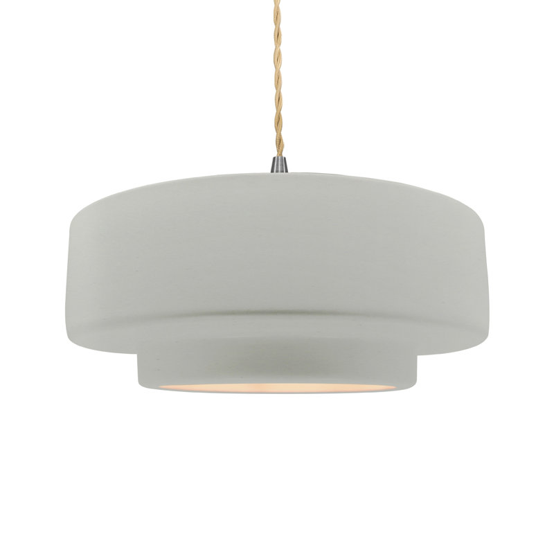 Luminaire suspendu à 1 lumière Meydan, H 6 po x l 16,25 po x P 16,25 po, Blanc mat, Nickel brossé
