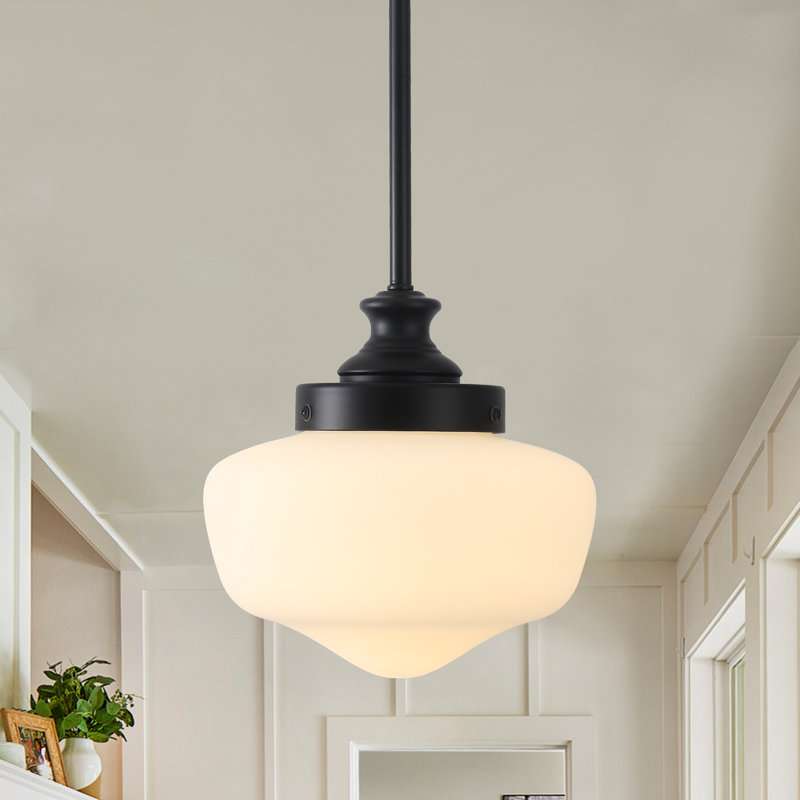 Luminaire suspendu simple à 1 lumière Tadesha, Noir mat