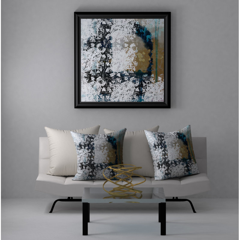 Housse de coussin décorative carrée simple et encart, 20 po x 20 po