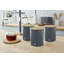 Swan Nordic Scandi Set of 3 Storage, Tea, Coffee and Sugar Canisters, Steel, Bamboo Lid, One Size-41581455
