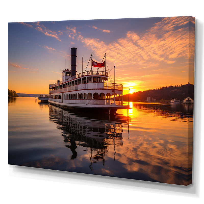 Bateau du Mississippi, H 24 po x l 32 po x P 1 po, Toile tendue